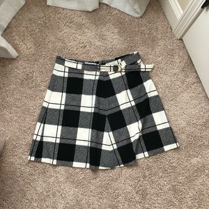 Black + White Buffalo check skater skirt